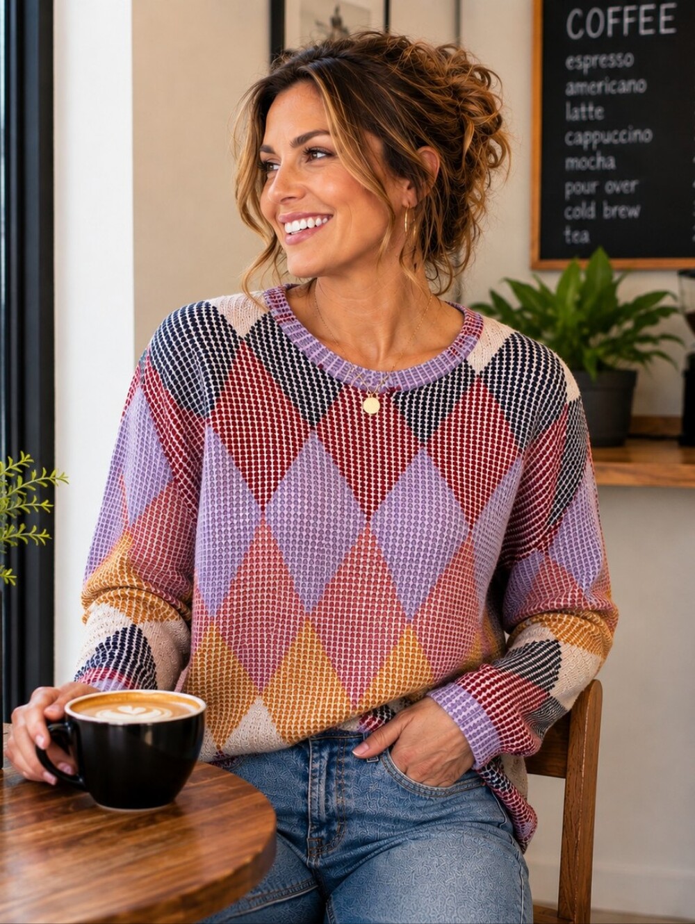 Haptics Purple and Red Knit Top NWOT
